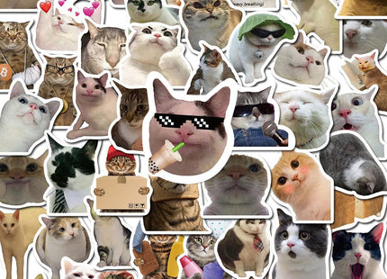 50 katzenmeme sticker,Sticker kaufen, 50er Pack Sticker, Sticker meme, lustige Sticker - 0